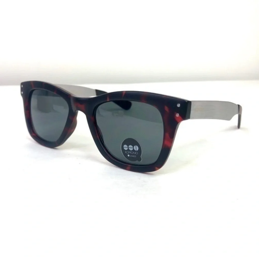 KOMONO Allen Tortoise Silver Sunglasses (NEW) Red